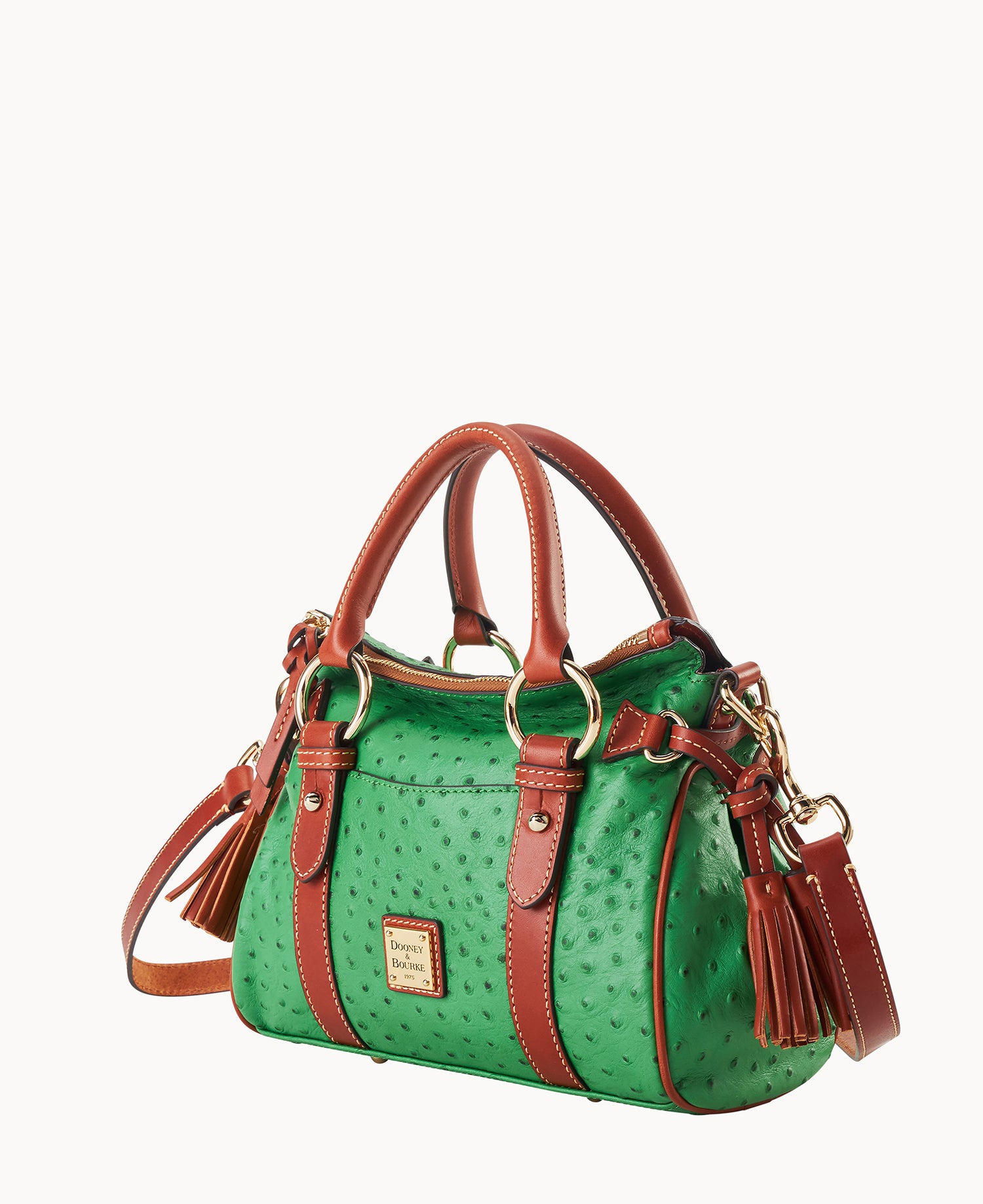 Ostrich Satchel With Pocket