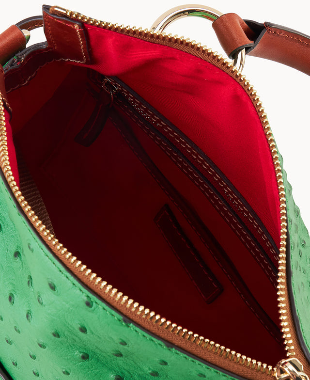 Ostrich Satchel With Pocket