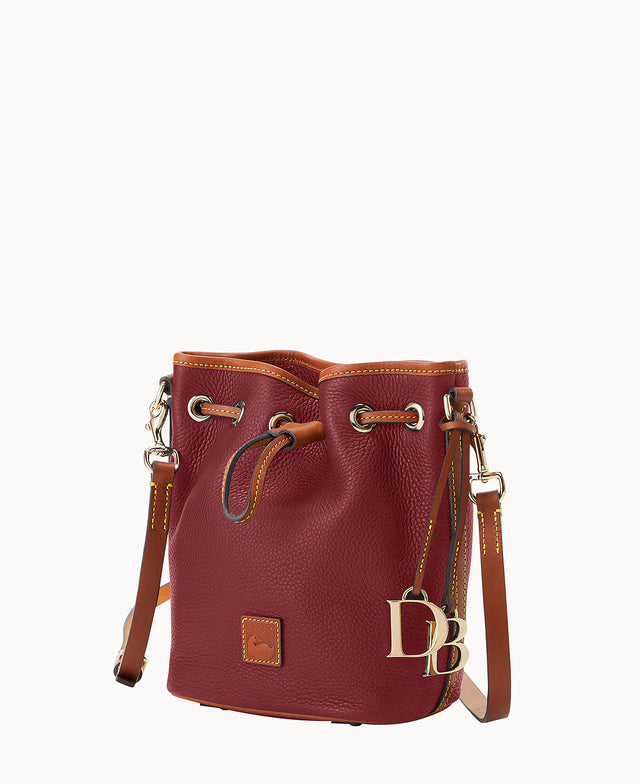 Dooney & Bourke Women's Pebble Grain Small Drawstring in Wine, Leather
