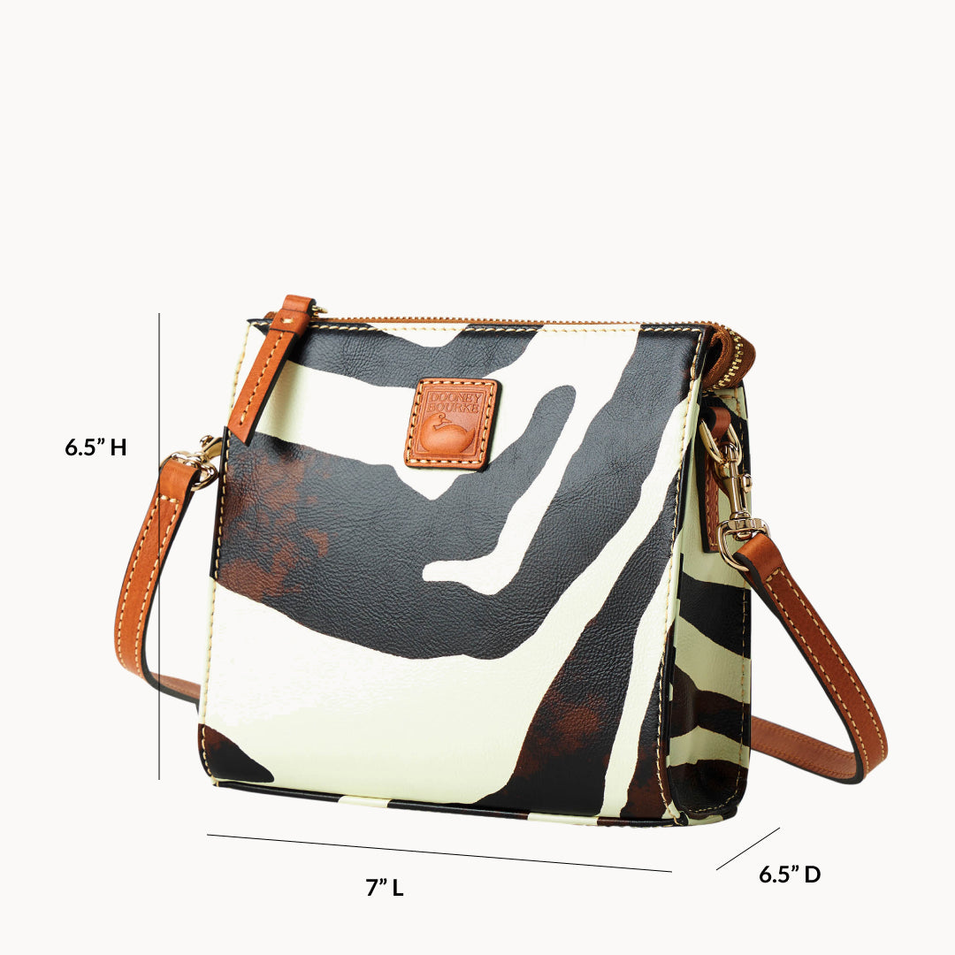 Zebra Leather North South Janine Crossbody – ILoveDooney