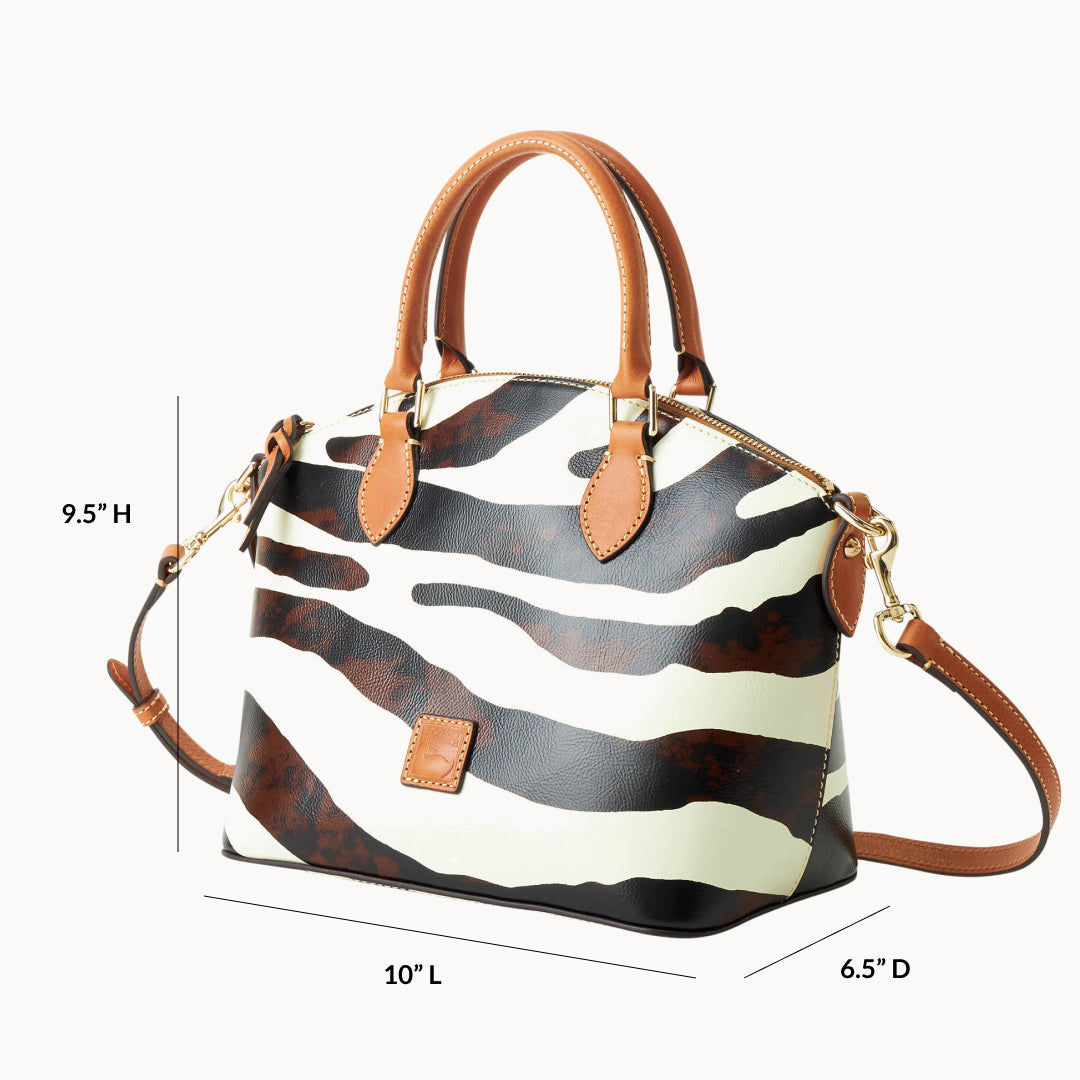 Zebra Leather Geena Satchel – ILoveDooney