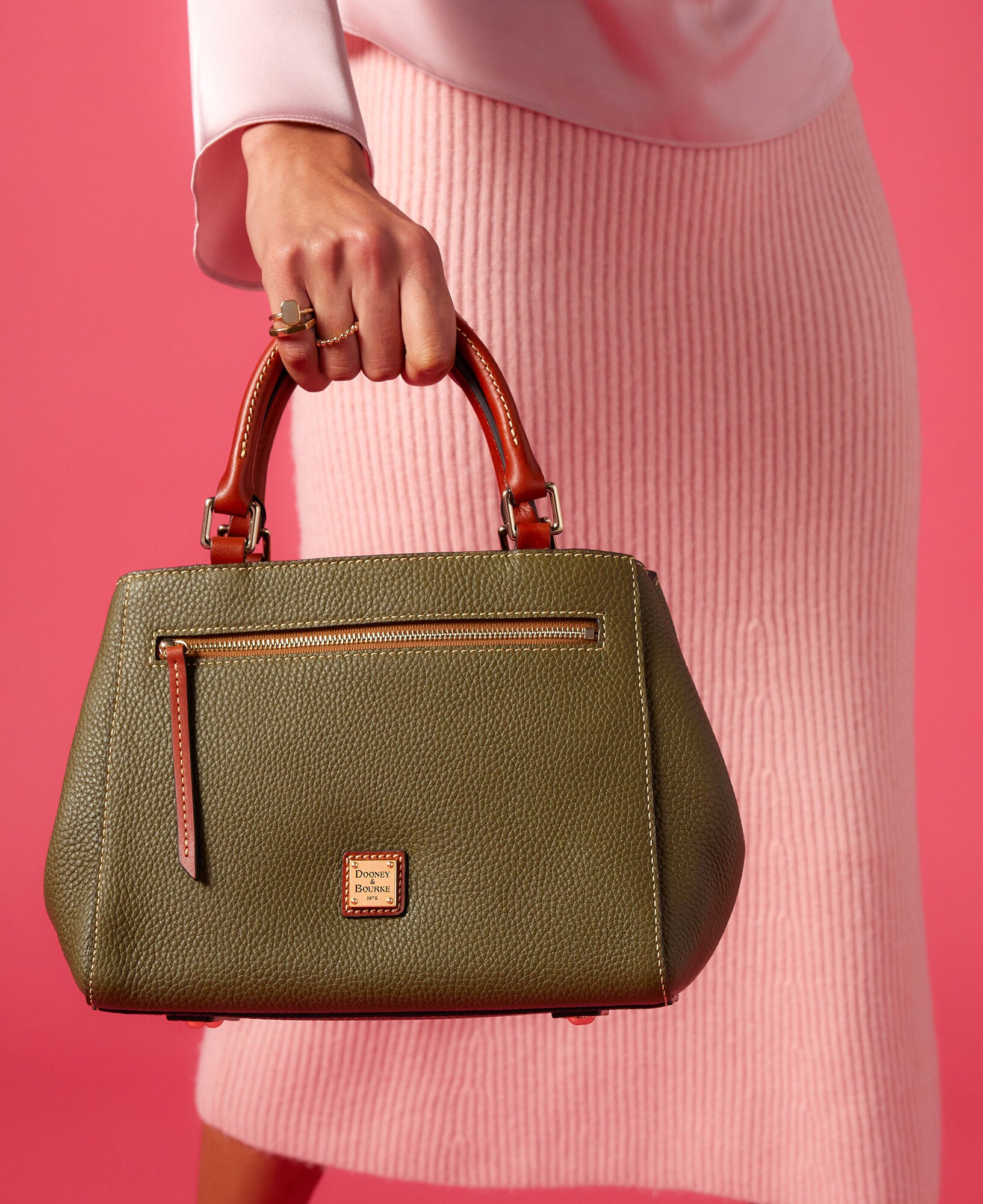 Pebble Grain Small Zip Satchel – ILoveDooney