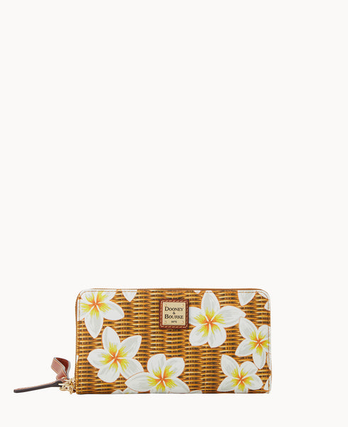 Plumeria Large Zip Around Wristlet – ILoveDooney