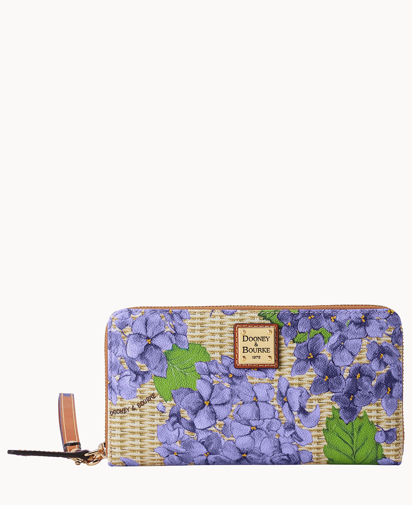 Hydrangea Basketweave Large Zip Around Wristlet – ILoveDooney