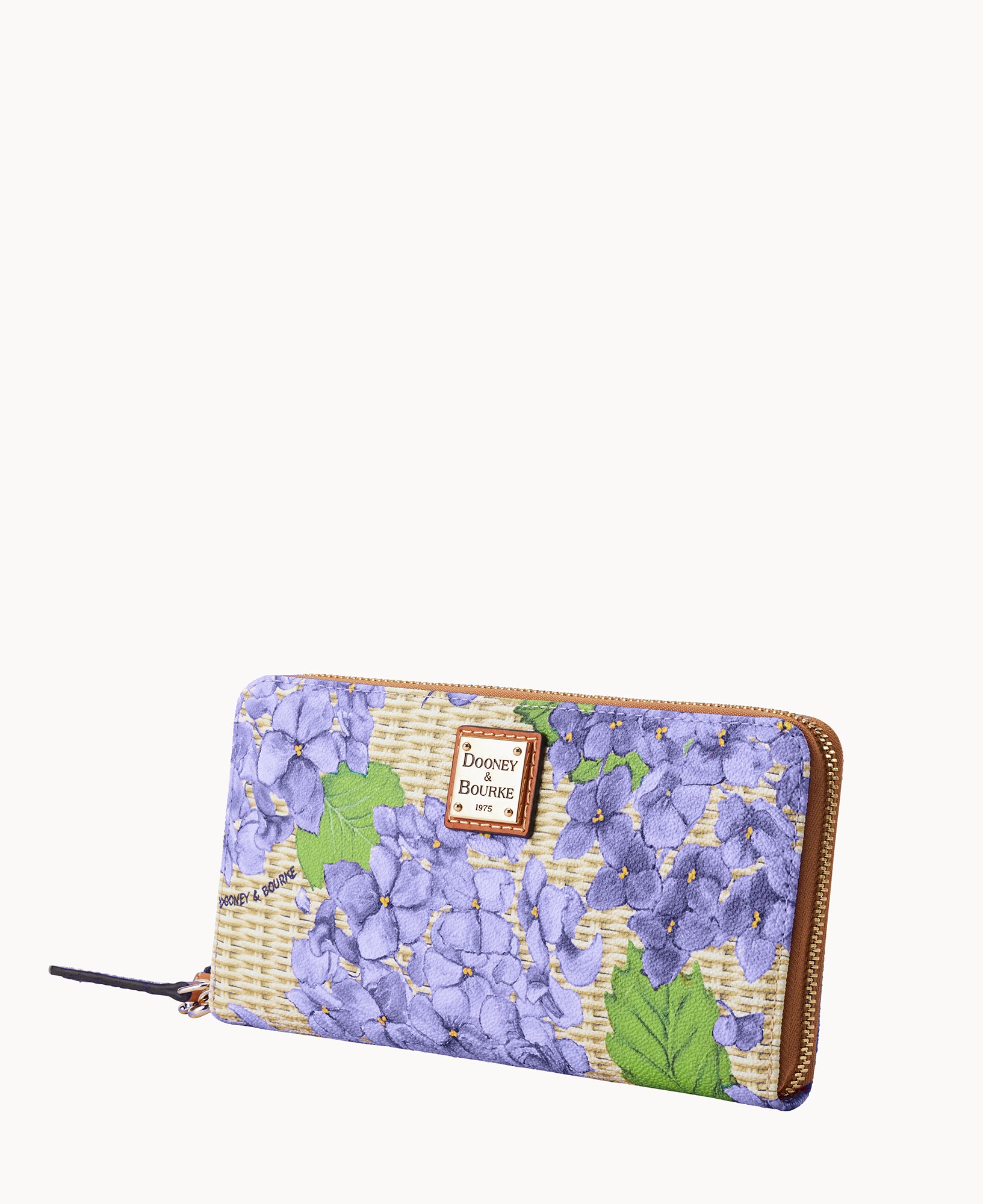Hydrangea Basketweave Large Zip Around Wristlet – ILoveDooney
