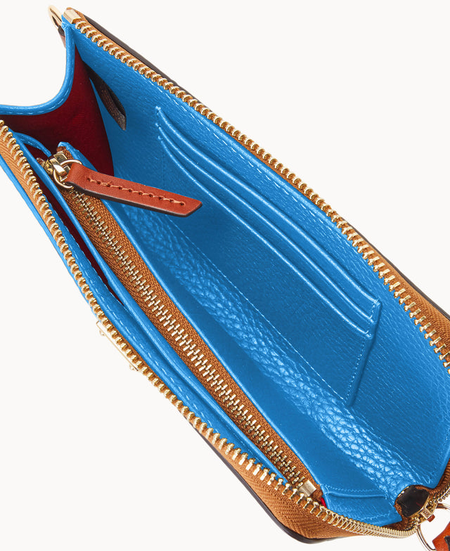 Pebble Grain Folded Zip Wristlet