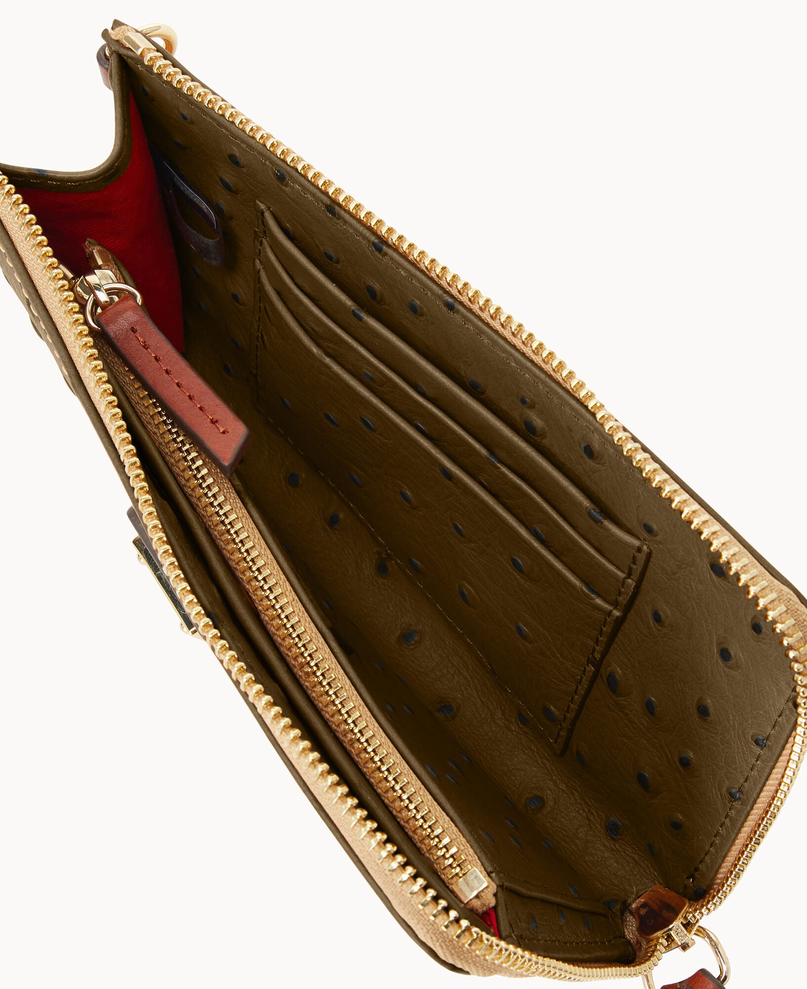Ostrich Folded Zip Wristlet – ILoveDooney