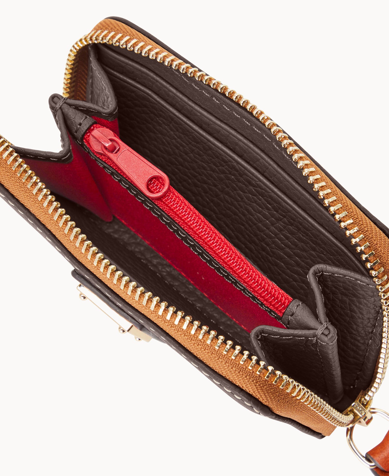 Pebble Grain Large Zip Around Credit Card Case