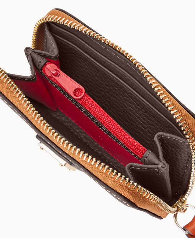 Pebble Grain Large Zip Around Credit Card Case