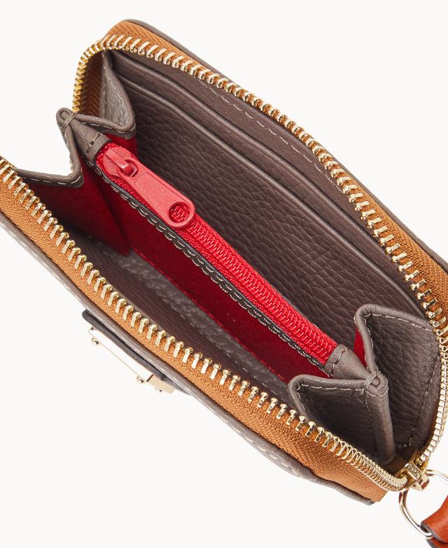 Pebble Grain Large Zip Around Credit Card Case