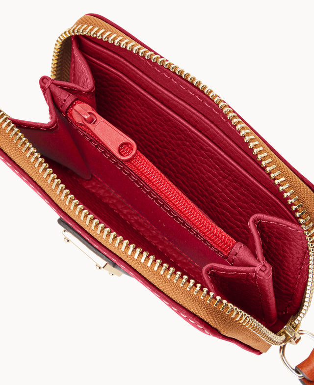 Pebble Grain Large Zip Around Credit Card Case
