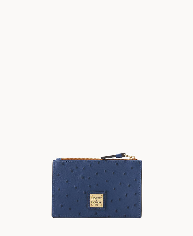 Ostrich Zip Credit Card Case