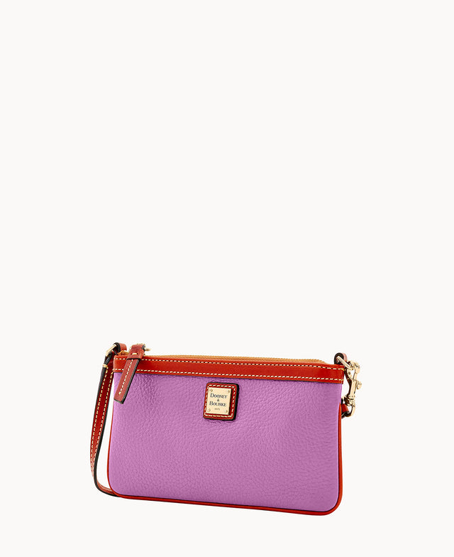 Pebble Grain Large Slim Wristlet
