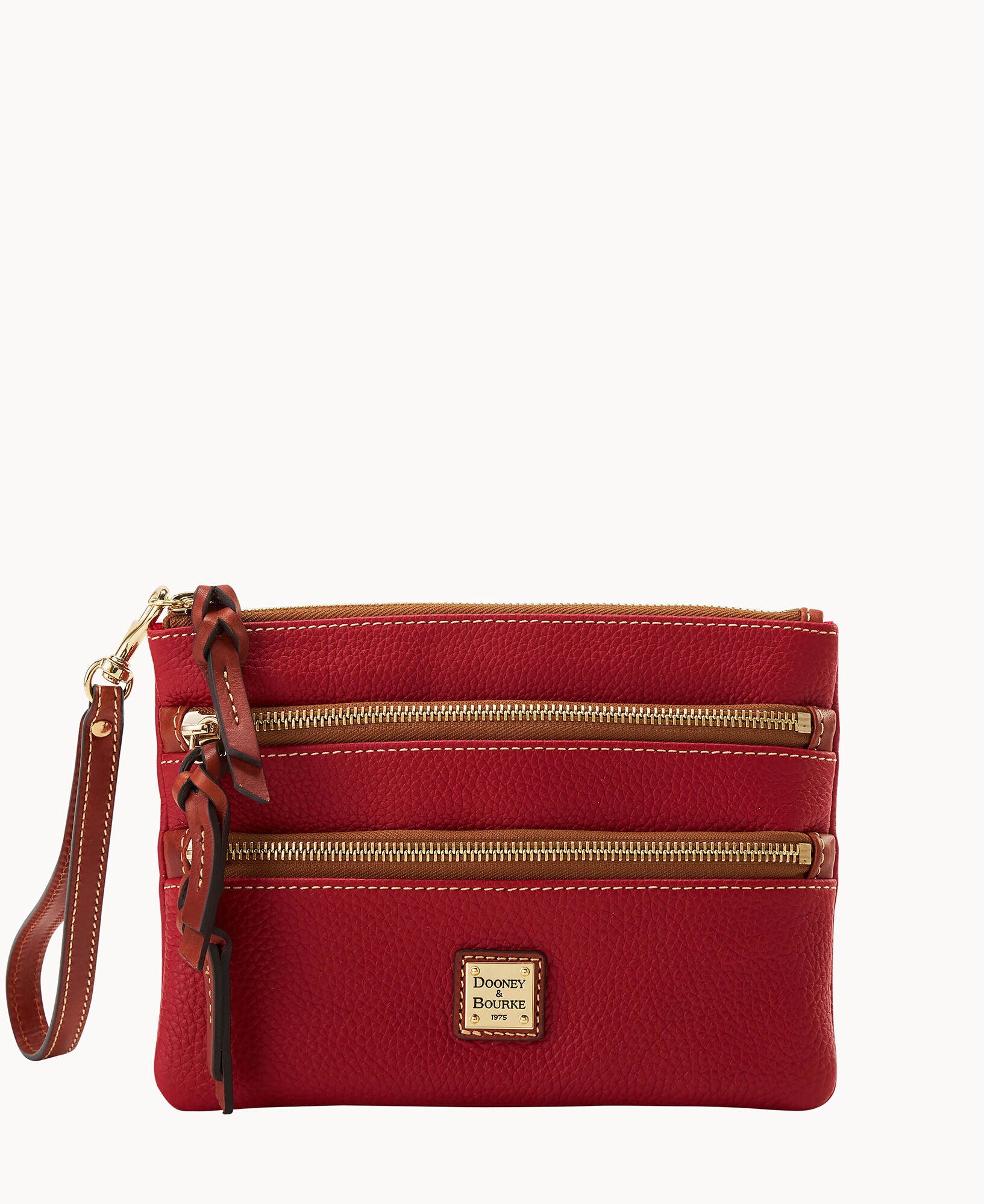 Pebble Grain Large Triple Zip Wristlet – ILoveDooney