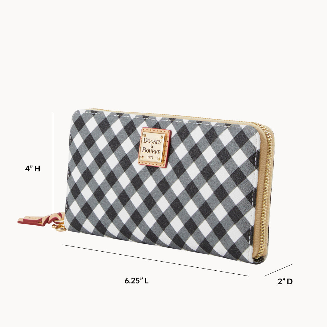 Gingham II Large Zip Around Wristlet – ILoveDooney