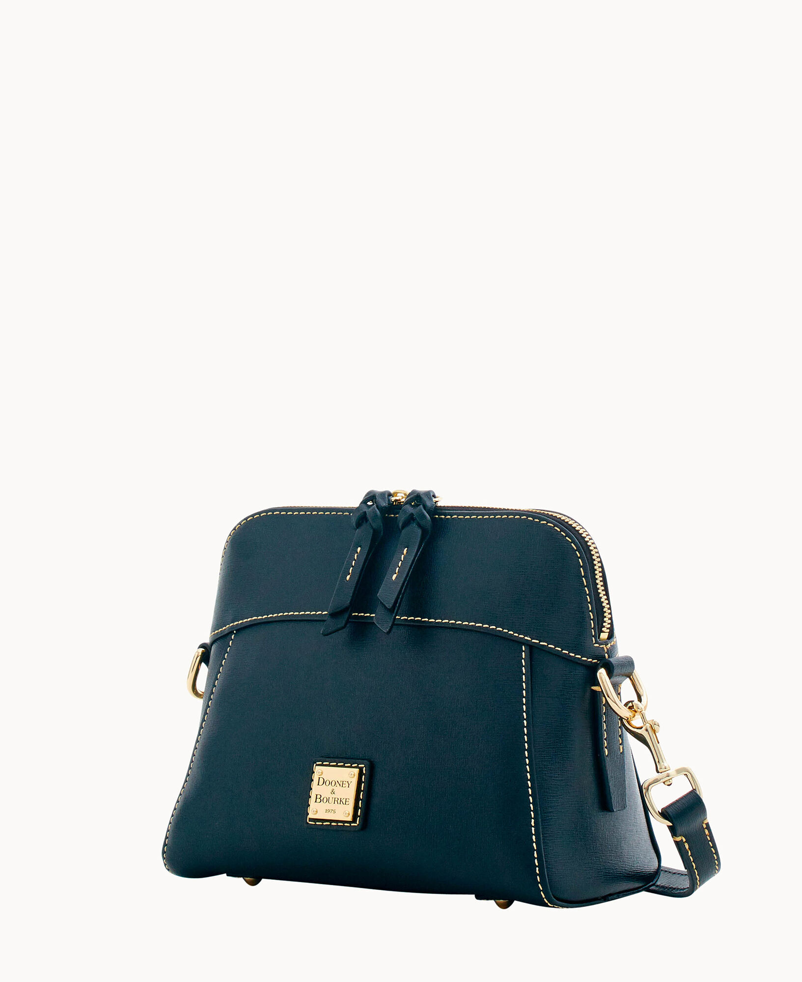 Dooney & Bourke Handbag, Saffiano Saddle Bag Crossbody - Black: Handbags