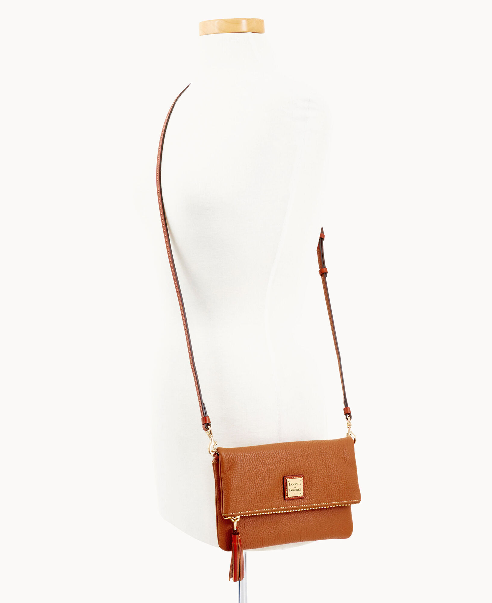 Pebble grain foldover zip crossbody 2025