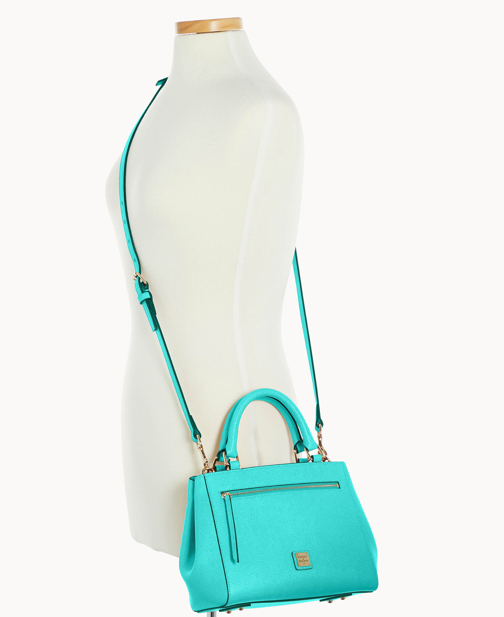 Dooney & Bourke Handbag, Saffiano Small Zip Crossbody - Amber