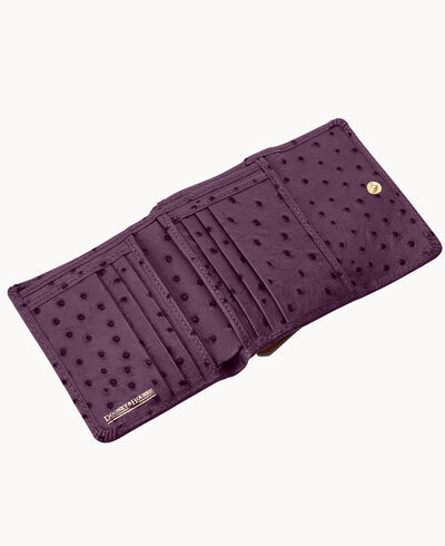 Ostrich Small Flap Credit Card Wallet