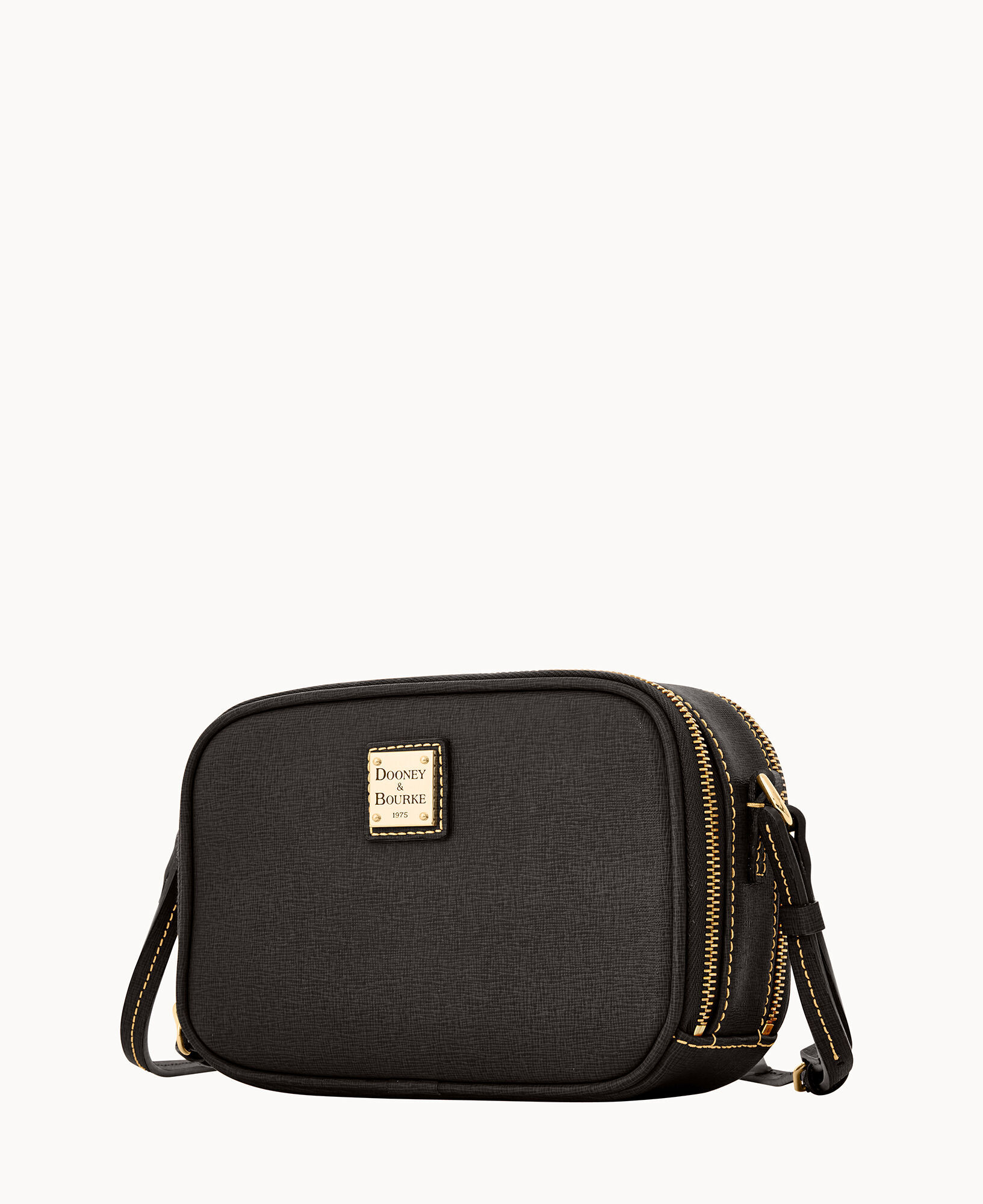 DOONEY & BOURKE LEXI Black Saffiano Leather Small Adjustable Crossbody  Bag