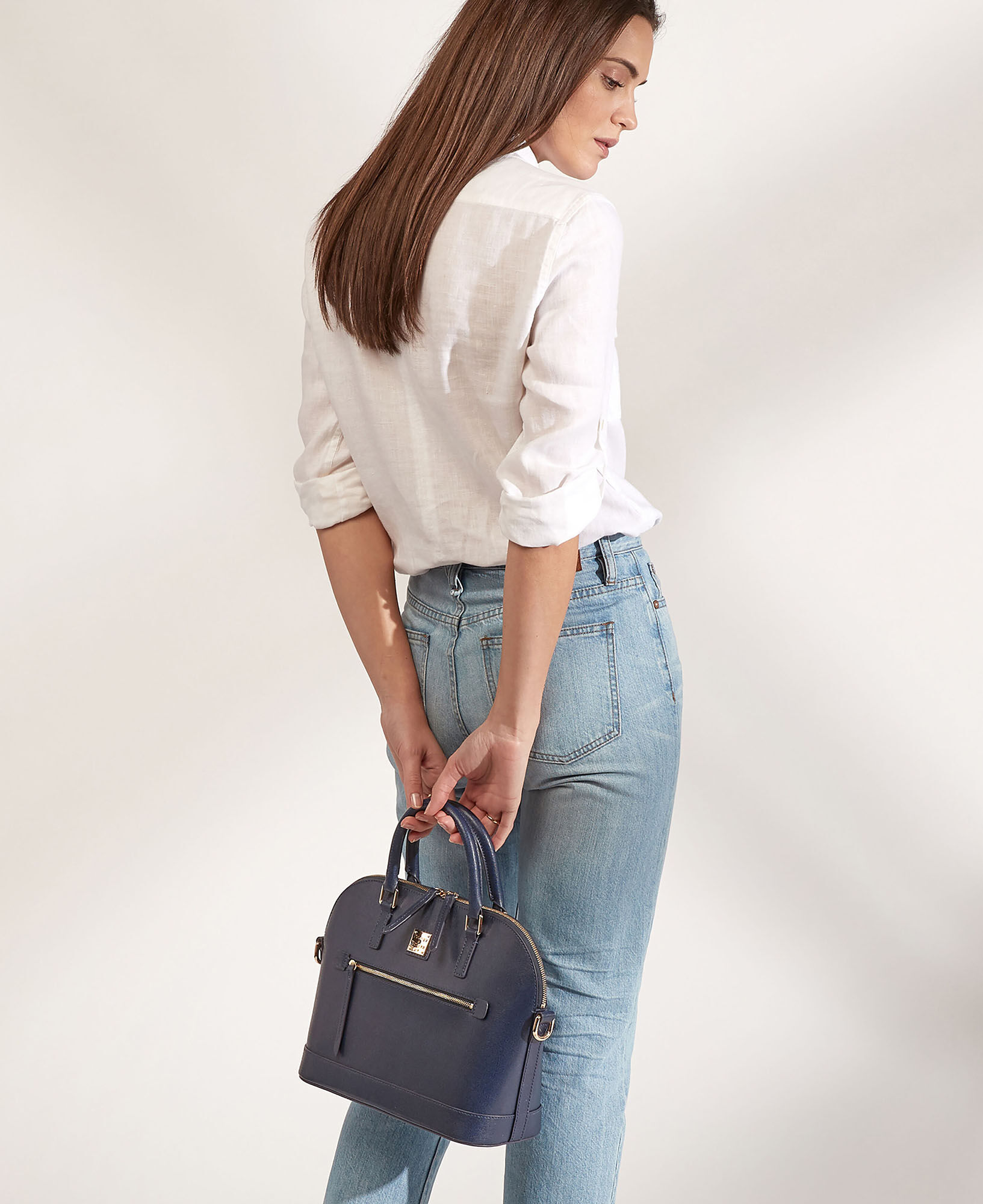 Dooney & Bourke Handbag, Saffiano Domed Zip Satchel - Amber : Clothing,  Shoes & Jewelry 