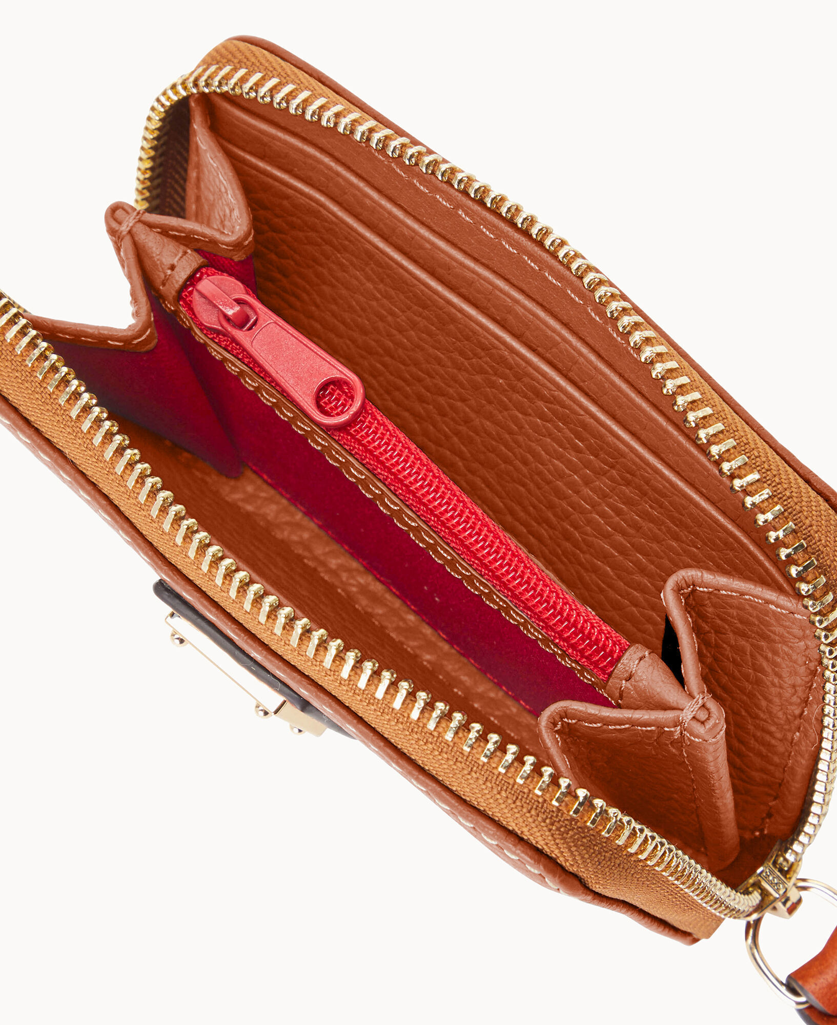 Dooney & Bourke Saffiano Small Zip Around Wallet in Red
