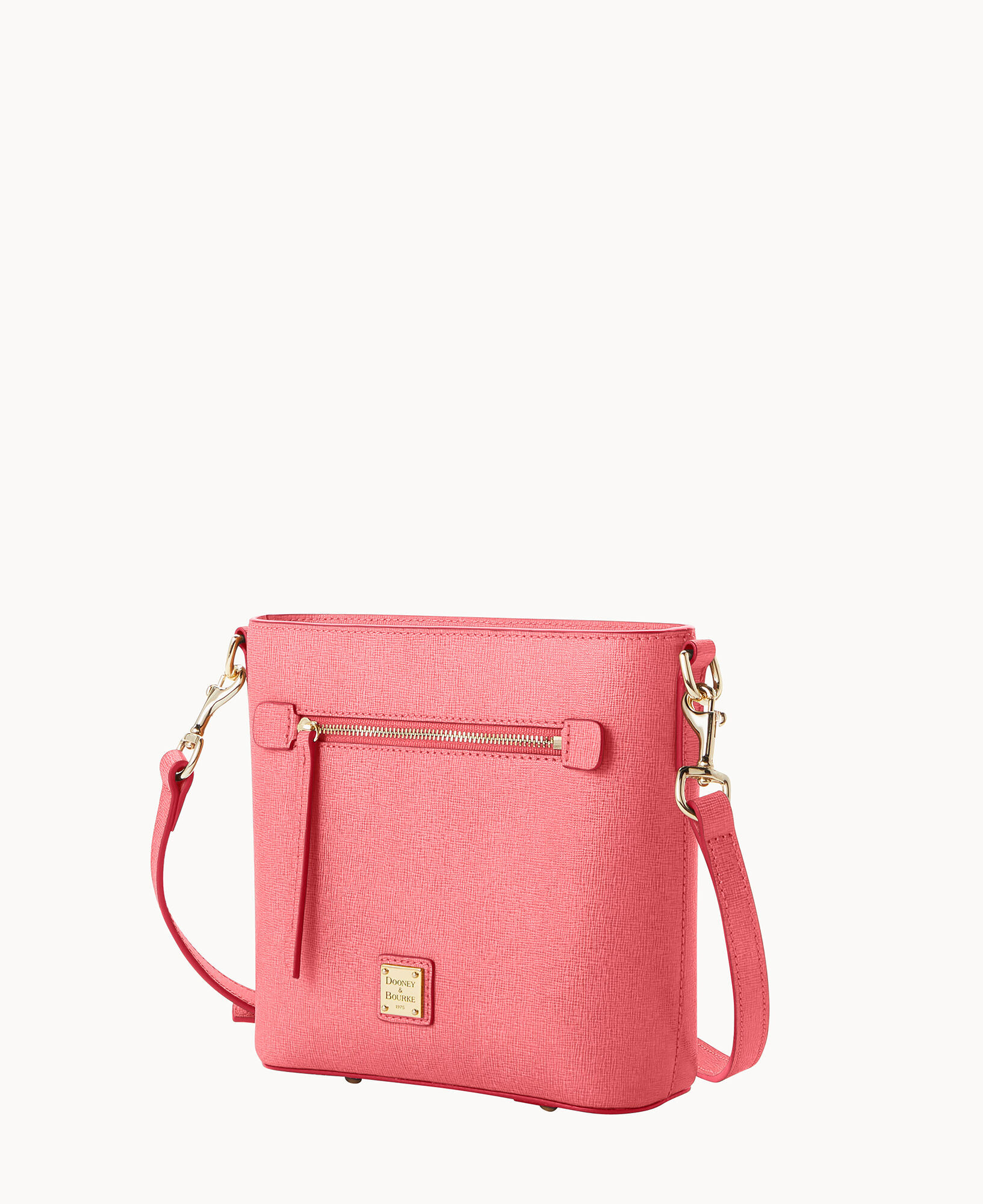 Saffiano Mini Zip Crossbody Bag Pink