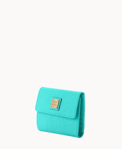 Saffiano Small Flap Credit Card Wallet