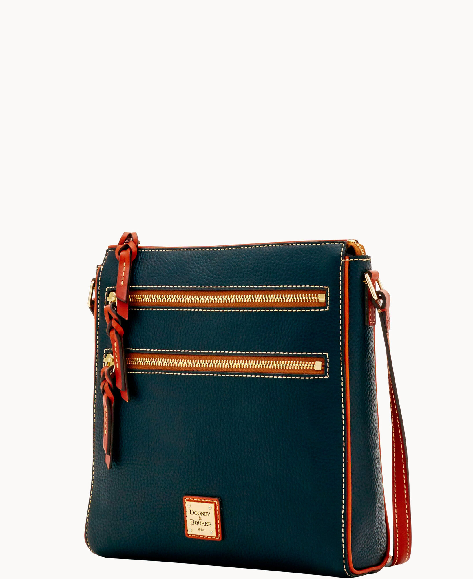 Dooney & Bourke Handbag, Pebble Grain Triple Zip Crossbody - Black:  Handbags