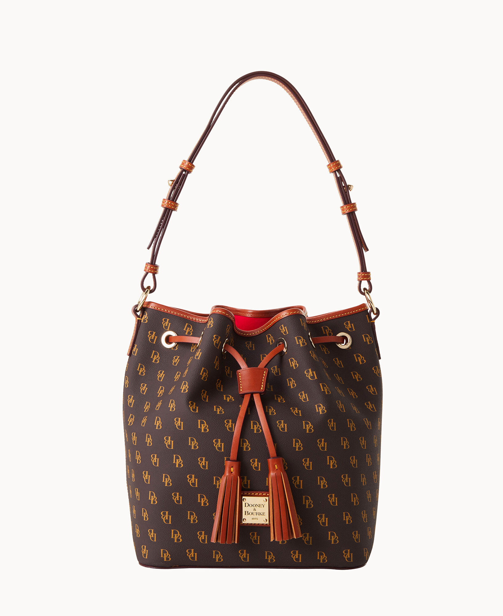 Dooney & Bourke Handbag, Monogram Crossbody Bucket - Brown Tmoro: Handbags
