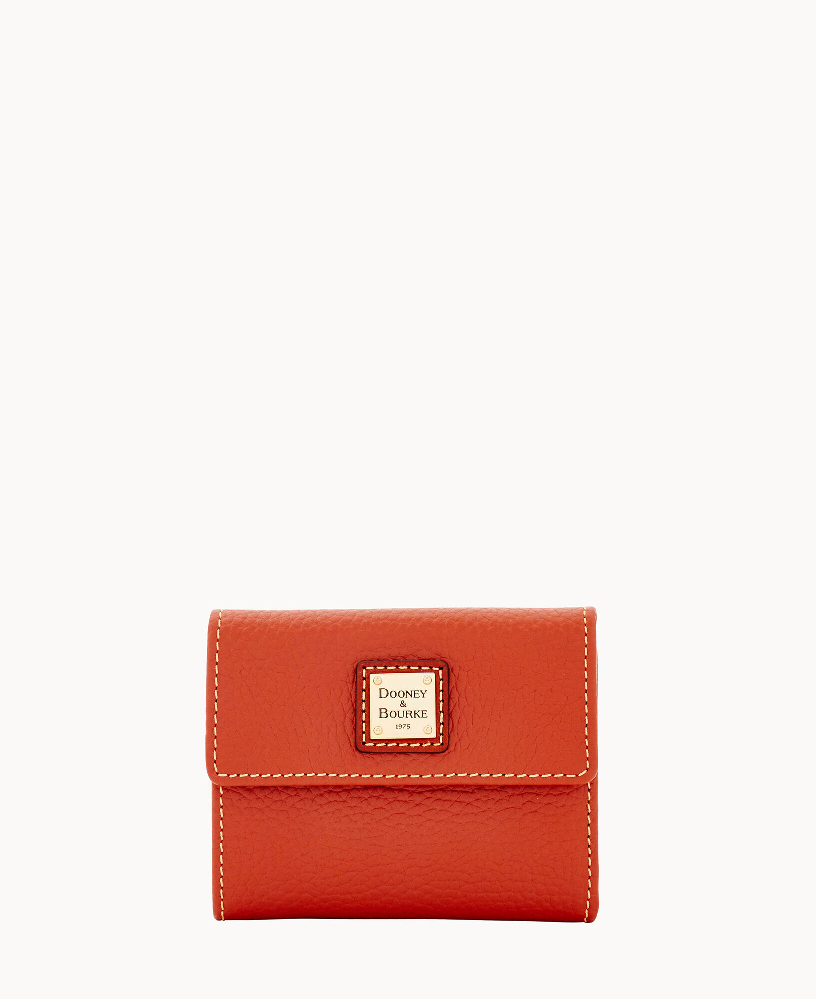 Fiery Red Leather Small Saffiano Compact Wallet