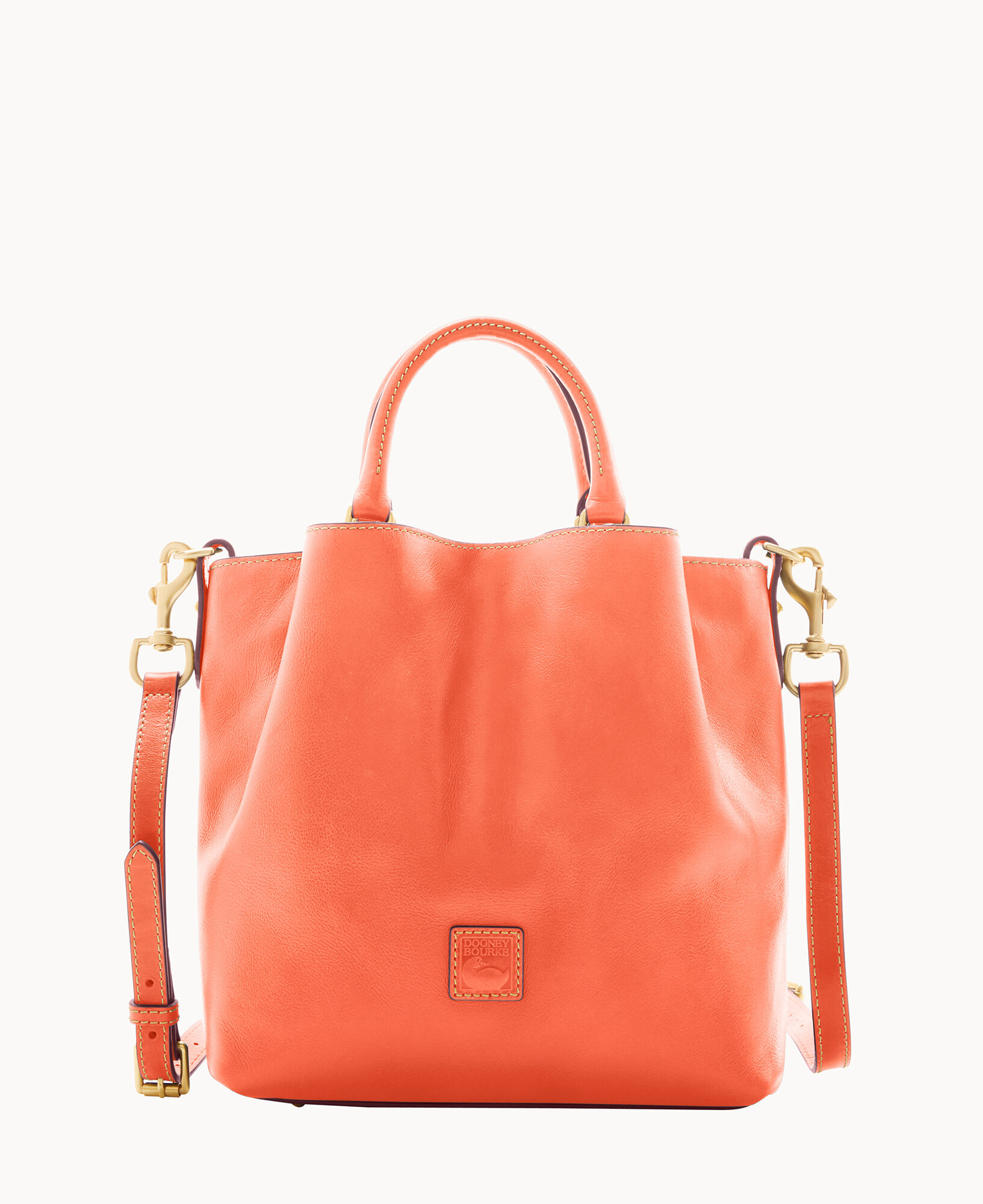 Deux Lux Handbag Soft Tote Bag in Ecru with Neon Orange Handle